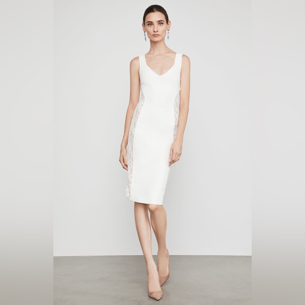 BCBG Max Azria Gardenia Lace Inset Bodycon Dress XS